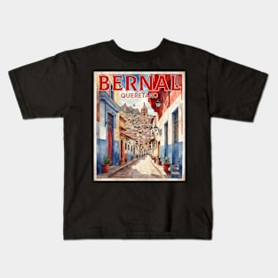 Bernal Queretaro Mexico Vintage Tourism Travel Kids T-Shirt